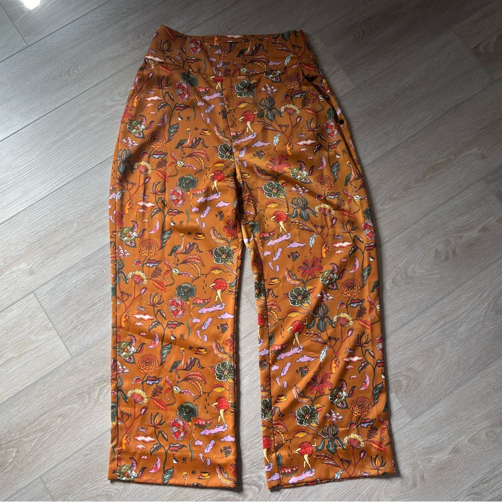 Scotch & Soda printed high-waisted wide-legged trousers